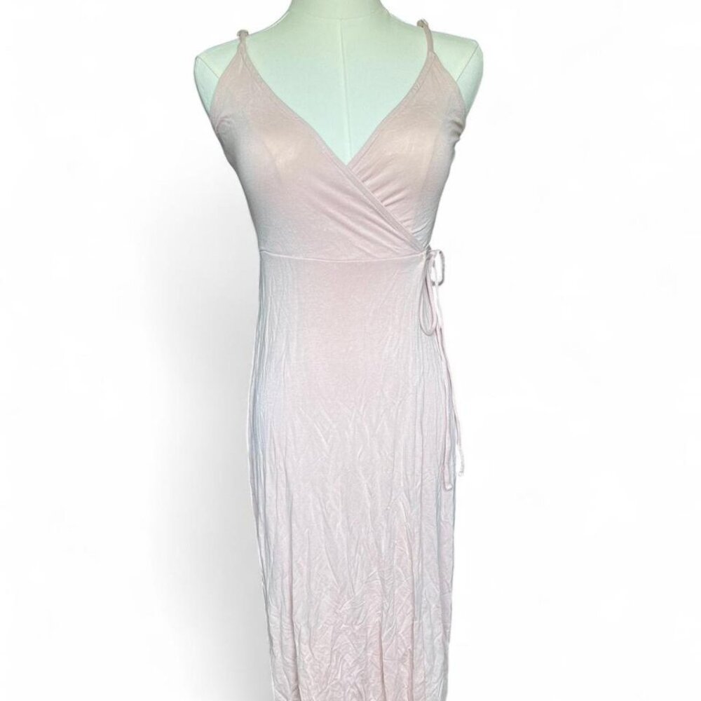 light baby pink forever21 v neck dress